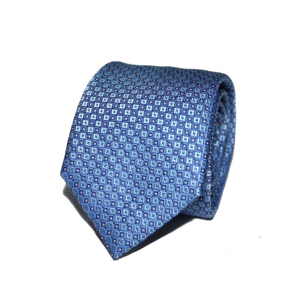 Canali 1934 blue geometric silk tie